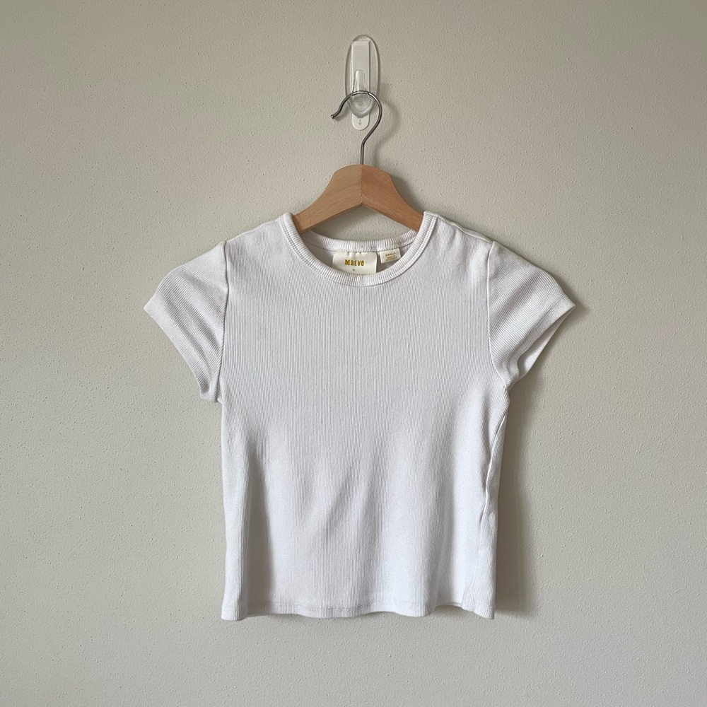 Blair Stretch Cotton Short-Sleeve Baby Tee by Maeve: Cropped Edition